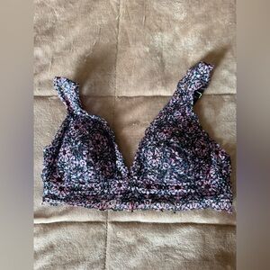 XOXO Floral Lace Bra - Black and Pink